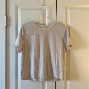 Cream Classic-Fit Cotton-Blend T-Shirt Size 6